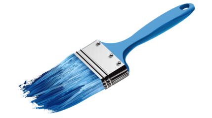 Paint brush blue on white background