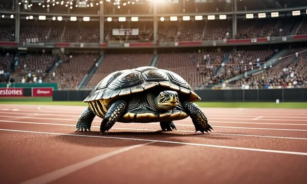 Turtle in a race.