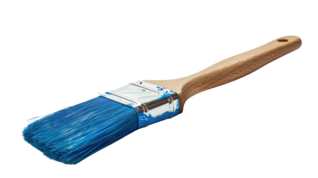 Paint brush blue on white background