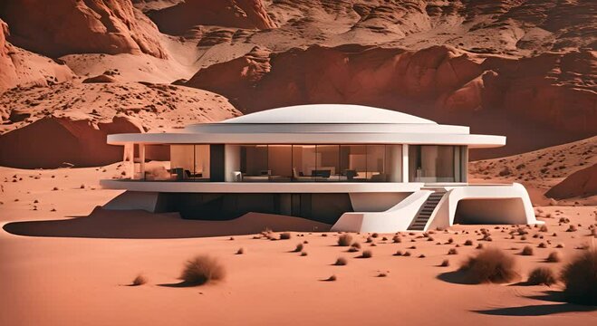 Modern house on Mars.