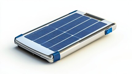 Portable Solar Panel Charger with Blue Accents
