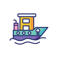 Tugboat icon vector stock illustration