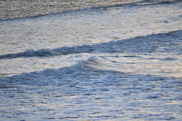 Sea waves at sunset, North Sea