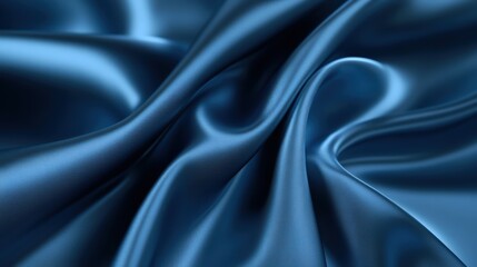 Obraz premium Luxurious blue satin fabric texture with elegant drapes