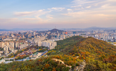 Seoul City Skyline with Namsan Tower - South Korea Urban Landscape Wallpaper