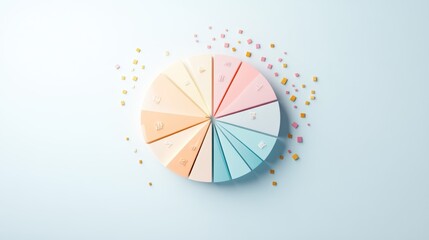 Obraz premium A vibrant pie chart illustrating the results of a customer satisfaction survey, with different shades representing satisfaction levels.