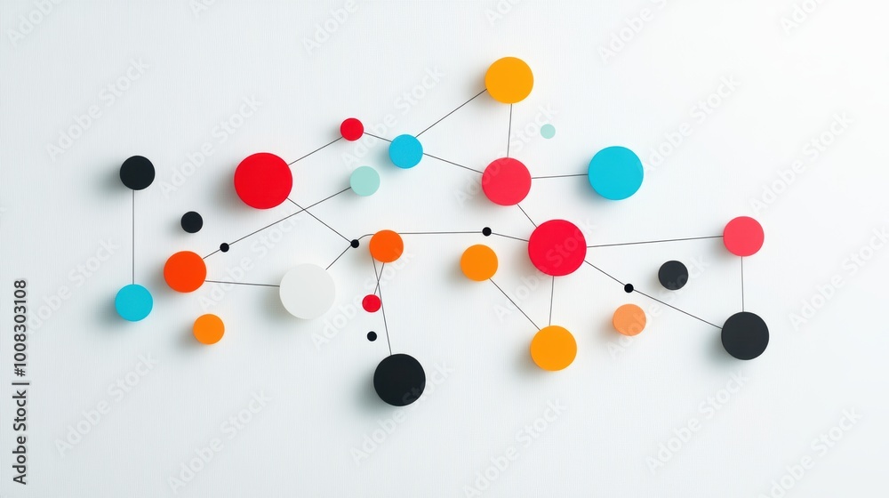 Wall mural a minimalist circular network diagram depicting the different stakeholders involved in a specific pr