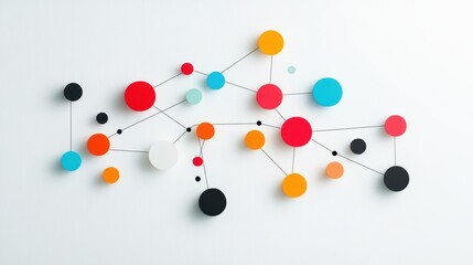 A minimalist circular network diagram depicting the different stakeholders involved in a specific project, with nodes representing individuals or organizations and connections representing