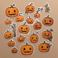 Halloween cute sticker, helloween pumpkin sticker, scary party sticker