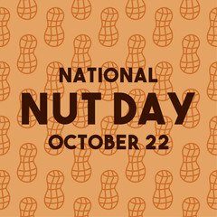 National Nut Day. Seamless pattern. October 22.