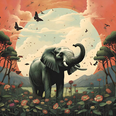 elephant in the jungle