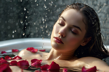 portrait of a woman in the bath