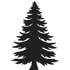 Obraz premium Christmas tree silhouette pine tree christmas black plant nature monochrome
