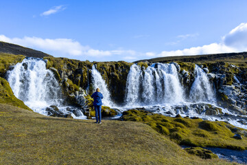 waterfall in the mountains