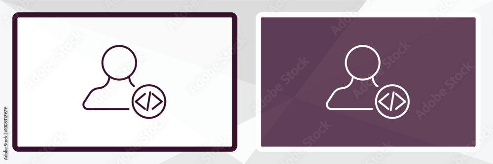 Aufkleber develope outline icon. linear vector from computer concept. thin line white and black develope icon 