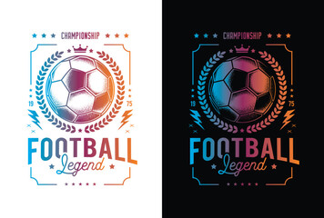 Football club emblem. Original vector illustration in vintage style. T-shirt design.