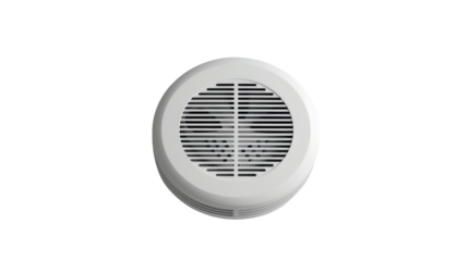Carbon smoke monoxide detector on white background