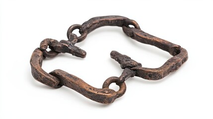 Obraz premium An intricate chain of linked metal rings, each with a unique shape and worn patina.