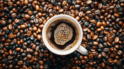 Fototapeta premium A coffee cup from above