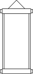 Blank Chinese Wall Scroll outline vector. 
Chinese Straight Scroll outline vector. 
Chinese New Year blank scroll coloring drawing vector.
Chinese lunar year blank red scroll isolated black line svg.