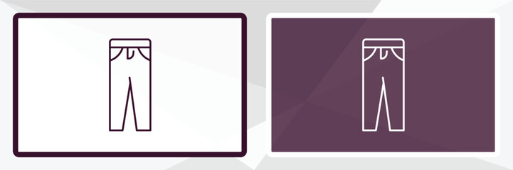 slim fit pants outline icon. Linear vector from clothes concept. Thin line white and black slim fit pants icon isolated on white and dark background