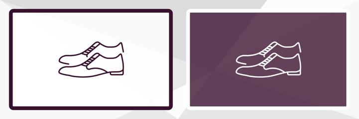 leather shoes outline icon. Linear vector from clothes concept. Thin line white and black leather shoes icon isolated on white and dark background