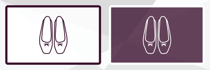 ballets flats outline icon. Linear vector from clothes concept. Thin line white and black ballets flats icon isolated on white and dark background