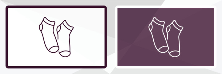 men socks outline icon. Linear vector from clothes concept. Thin line white and black men socks icon isolated on white and dark background