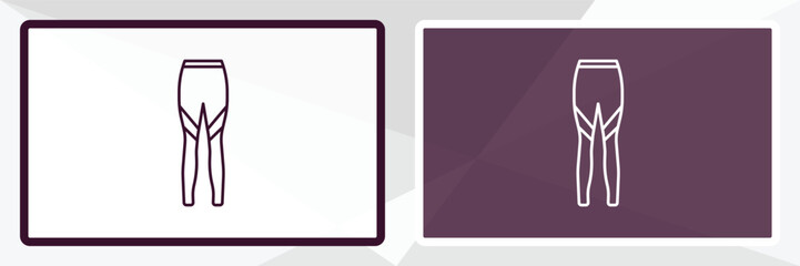 leggins outline icon. Linear vector from clothes concept. Thin line white and black leggins icon isolated on white and dark background