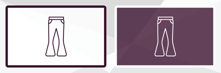 flare pants outline icon. Linear vector from clothes concept. Thin line white and black flare pants icon isolated on white and dark background