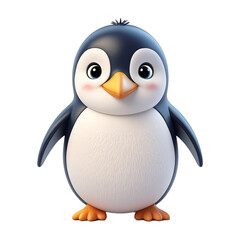 Obraz premium Cute Penguin 3D Illustration for Winter Holidays and Kids Projects