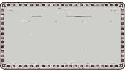 Vintage-style decorative frame with light gray background and patterned borders, rubber mat illustration