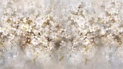 Soft White Blossoms on Subtle Background