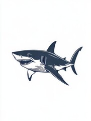 Obraz premium great white shark, brandmark, logo, graphic, illustration