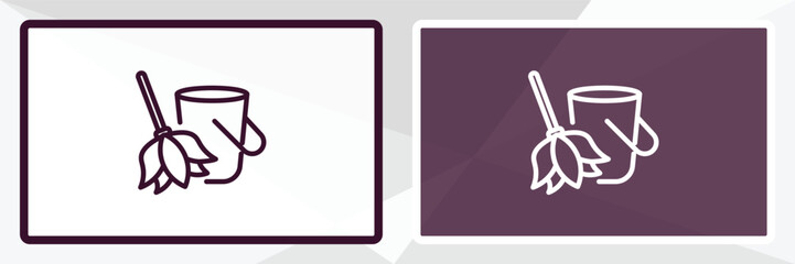 housekeeping outline icon. Linear vector from cleaning concept. Thin line white and black housekeeping icon isolated on white and dark background