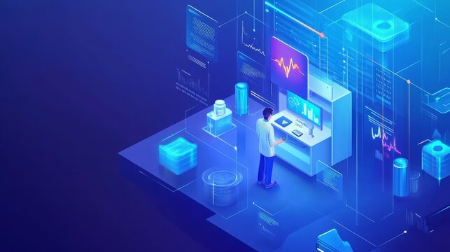 AI driven healthcare revenue cycle solutions provider background, 16:9