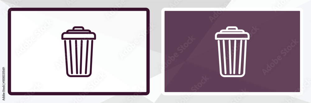 Poster garbage outline icon. linear vector from cleaning concept. thin line white and black garbage icon is