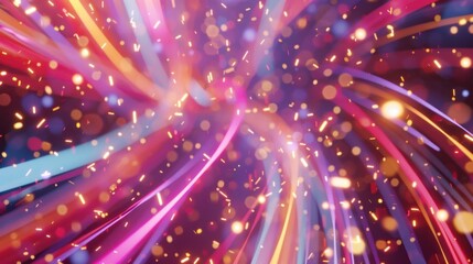 Naklejka premium Vibrant Swirling Colors with Sparkles and Lights