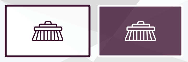 scrub brush outline icon. Linear vector from cleaning concept. Thin line white and black scrub brush icon isolated on white and dark background