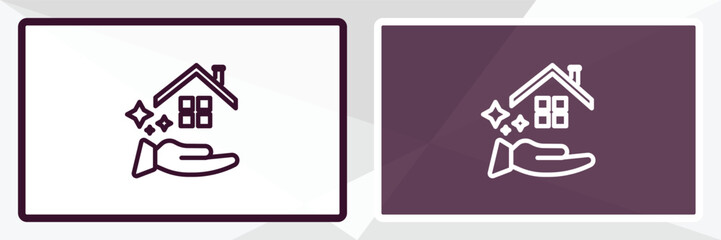 clean-living outline icon. Linear vector from cleaning concept. Thin line white and black clean-living icon isolated on white and dark background