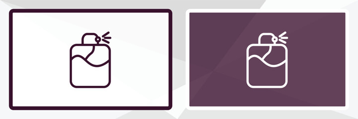 perfume cleanin outline icon. Linear vector from cleaning concept. Thin line white and black perfume cleanin icon isolated on white and dark background