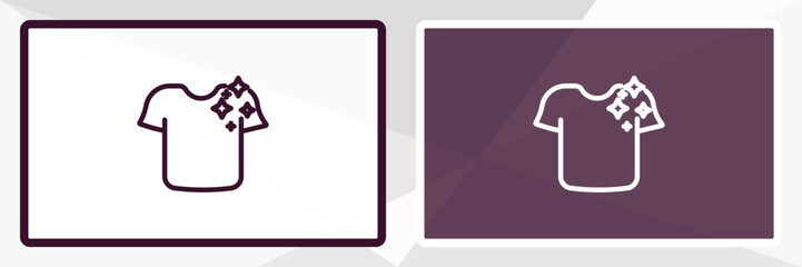 clothes cleaning outline icon. Linear vector from cleaning concept. Thin line white and black clothes cleaning icon isolated on white and dark background