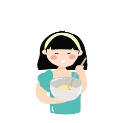 woman chef cartoon element stock design.woman avatar processing cakes cartoon design