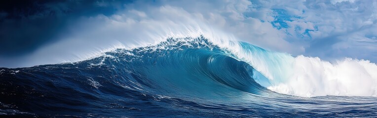 Crashing Ocean Wave During a Storm, Powerful Nature Scene