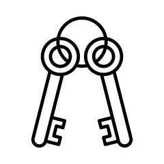 Handcuff Keys line icon