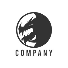 Dragon head logo simple template