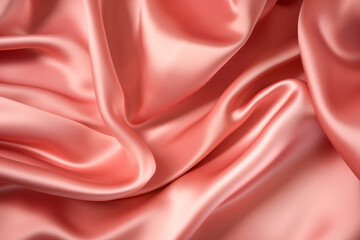 Obraz premium Fine fabric with vibrant colors draped smoothly, showcasing its soft and glossy texture