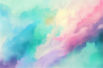 Obraz premium Abstract Watercolor Texture Background Featuring A Blend Of Soft Pastel Colors In A Serene And Artistic Design