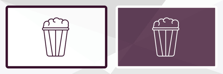 popcorn bag outline icon. Linear vector from cinema concept. Thin line white and black popcorn bag icon isolated on white and dark background