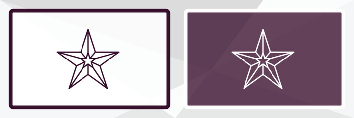 famous cinema star outline icon. Linear vector from cinema concept. Thin line white and black famous cinema star icon isolated on white and dark background